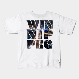 Retro Winnipeg Skyline Kids T-Shirt